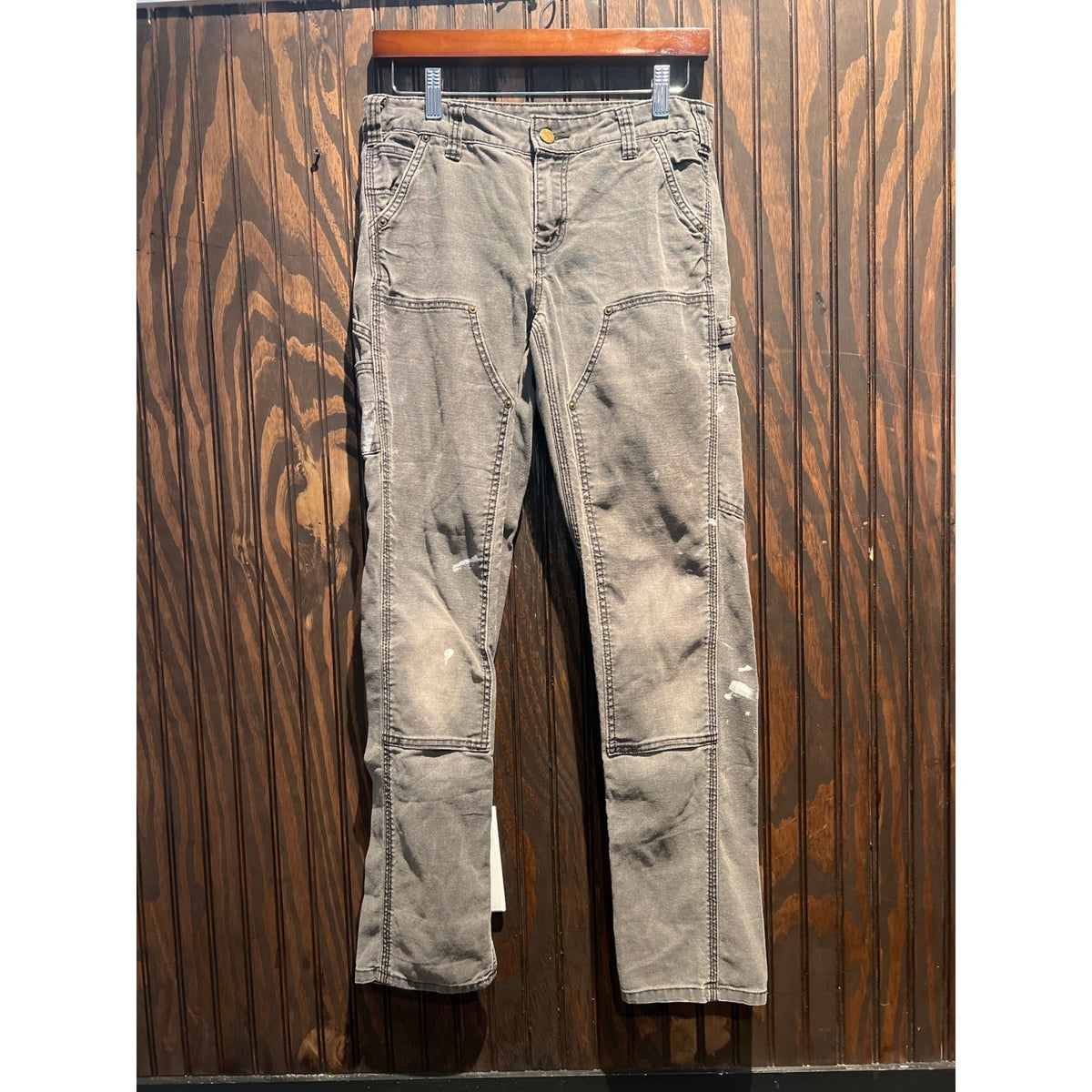 Carhartt WIP Pierce Double Knee Pants Faded Grey Canvas Workwear Trousers 30x30