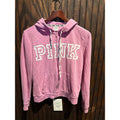 Victoria's Secret PINK Full Zip Hoodie Pink Logo Graphic Sweatshirt Womens L