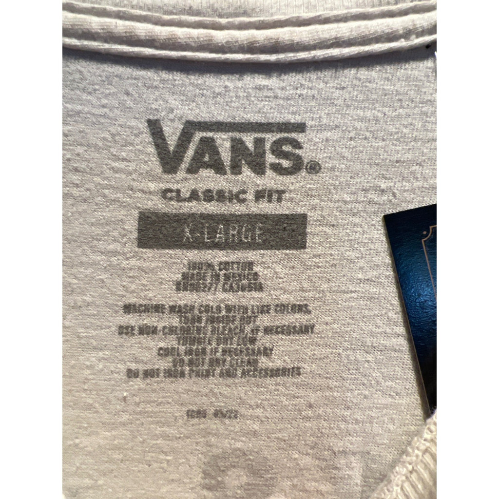 Vans Off The Wall Skeleton Chalice Graphic T-Shirt Cream Mens XL 23x30