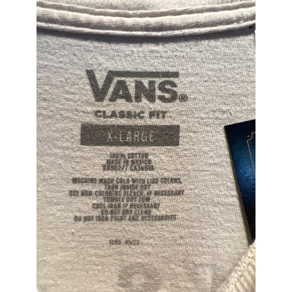 Vans Off The Wall Skeleton Chalice Graphic T-Shirt Cream Mens XL 23x30