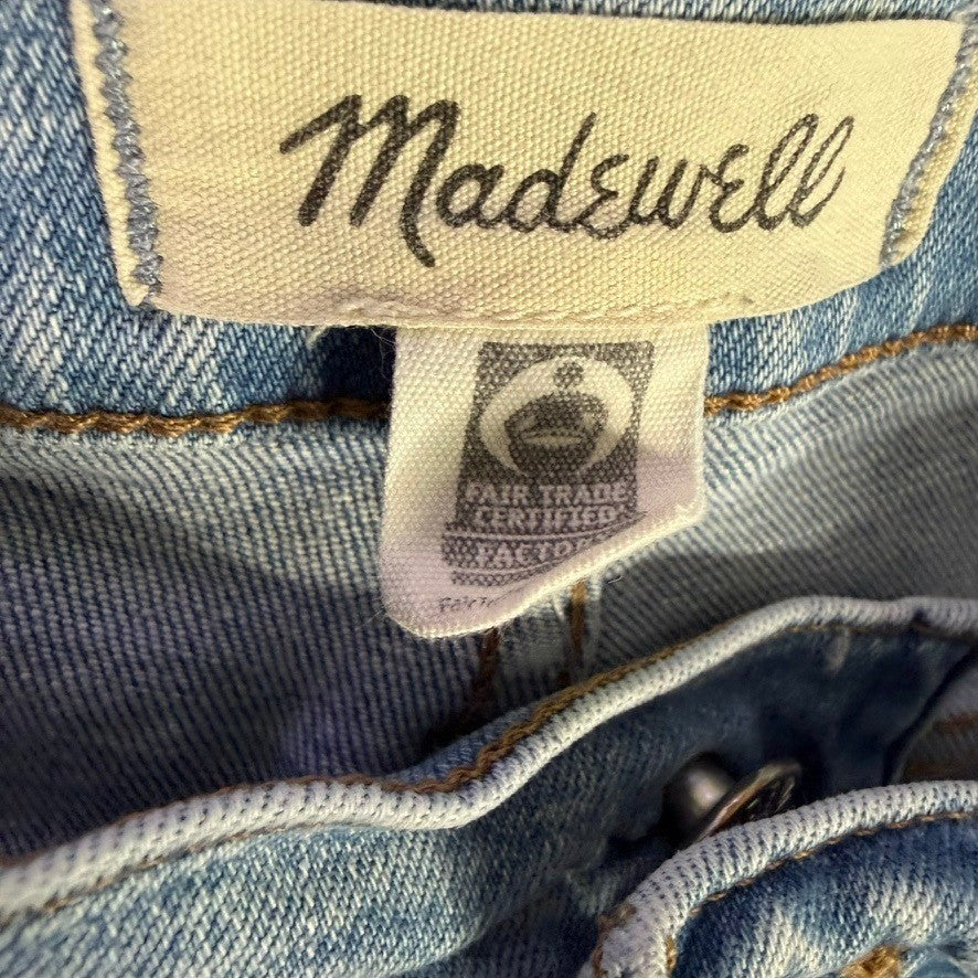 Madewell 10 Roadtripper Jeans Light Wash Distressed Raw Hem Size 30