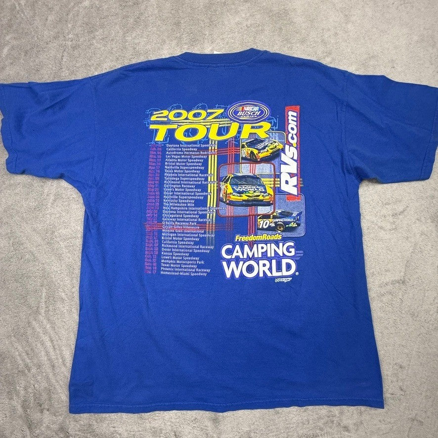 Gildan Heavy Cotton 2007 NASCAR Camping World Tour T Shirt XL Blue