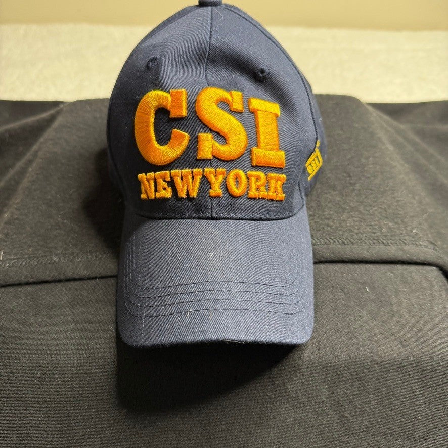 CSI New York Embroidered Baseball Cap Navy Blue Adjustable Strap