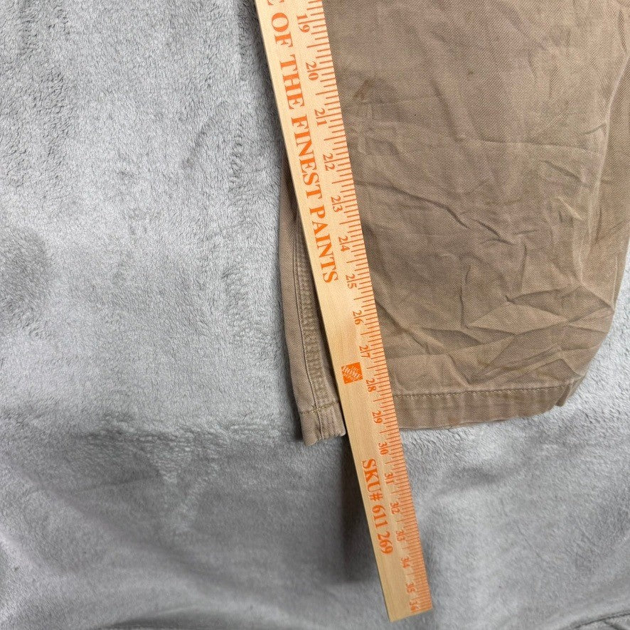 Mens Khaki Work Pants Relaxed Fit Straight Leg Casual Trousers Size 44x30
