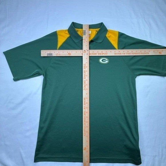 Green Bay Packers NFL Team Apparel Polo Shirt Men's Large Green Yellow