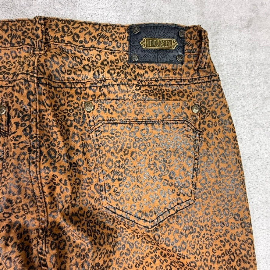Tru Luxe Jeans Women's Leopard Print Skinny Pants Brown Black Size Unknown