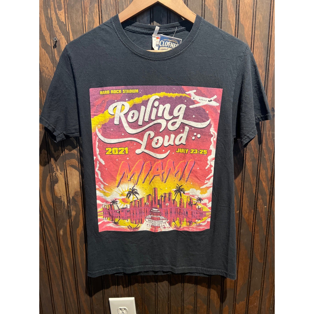 Rolling Loud Miami 2021 Hard Rock Stadium Black Graphic T-Shirt Mens Small