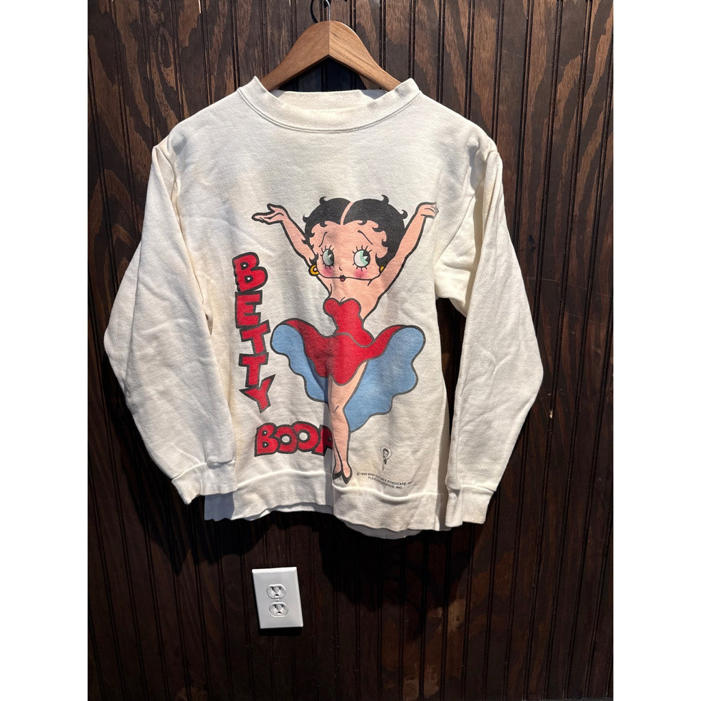 Vintage 1993 Betty Boop Graphic Sweatshirt Cream Crewneck 90s King Features L
