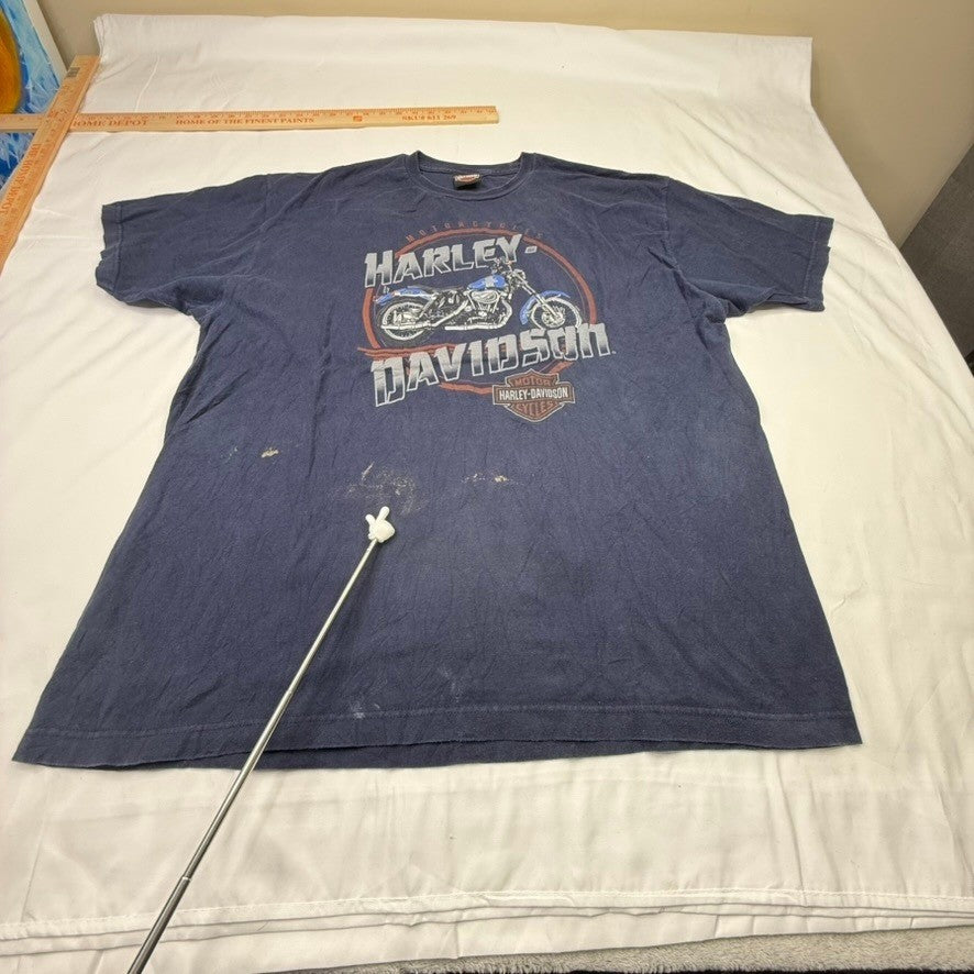 Mens Harley Davidson Motorcycles Graphic T Shirt Blue 1903 San Antonio Texas