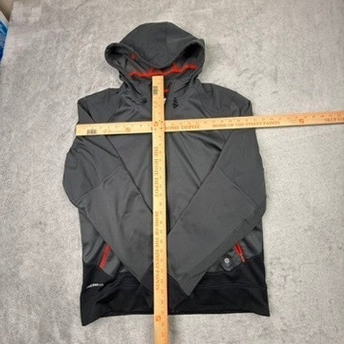 Nike Dri-FIT Men's Full Zip Hoodie Jacket Gray Black Red Accents Size S
