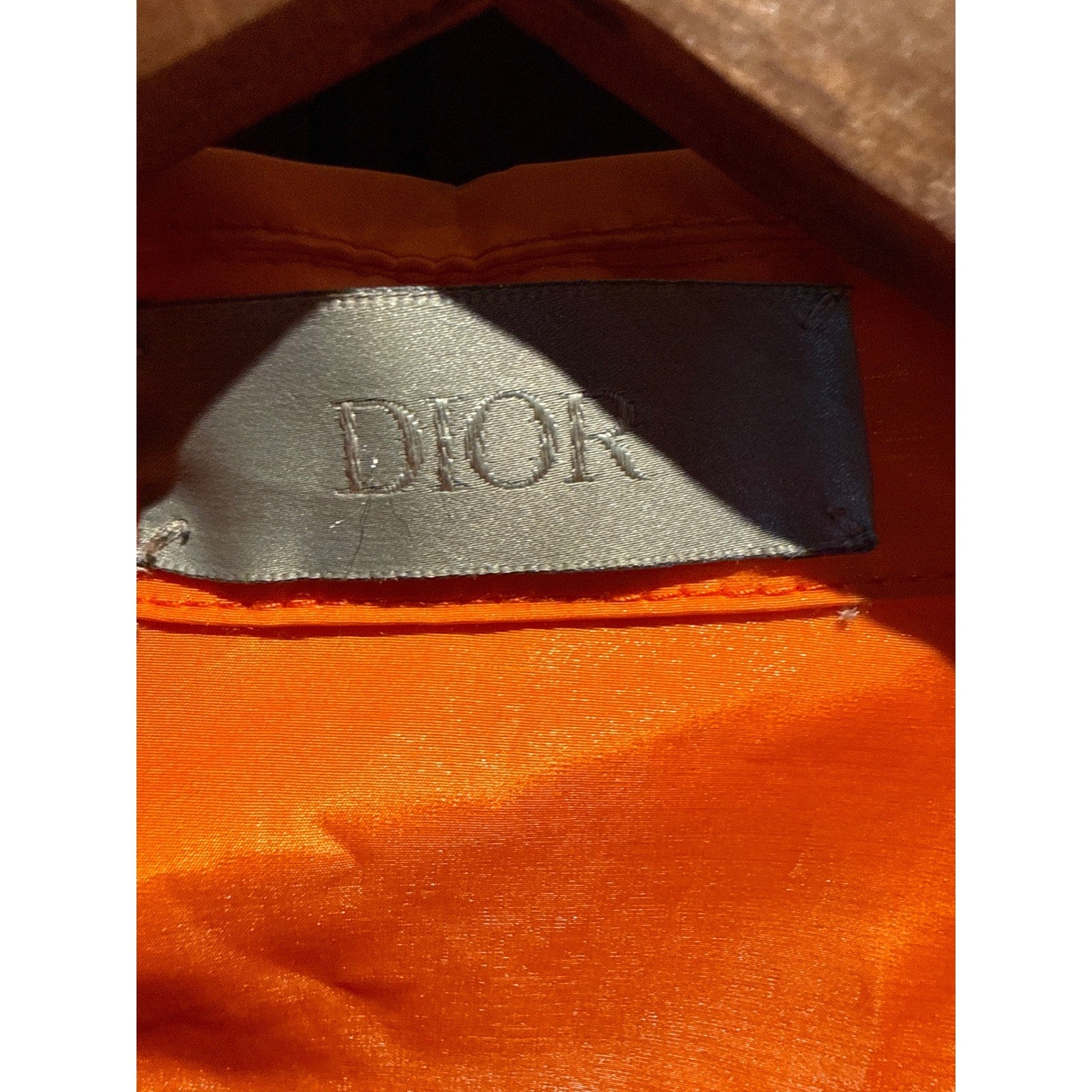 Christian Dior Orange Technical Zip Up Jacket CD Logo Patch Mens Size 48