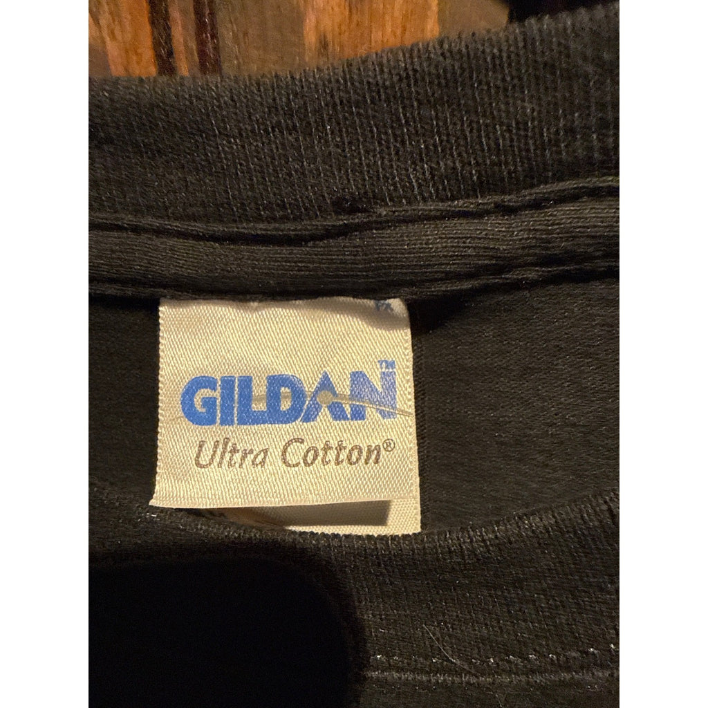 Gildan Southern Roller Derby T-Shirt Men Small Black Scattered Smothered Graphic