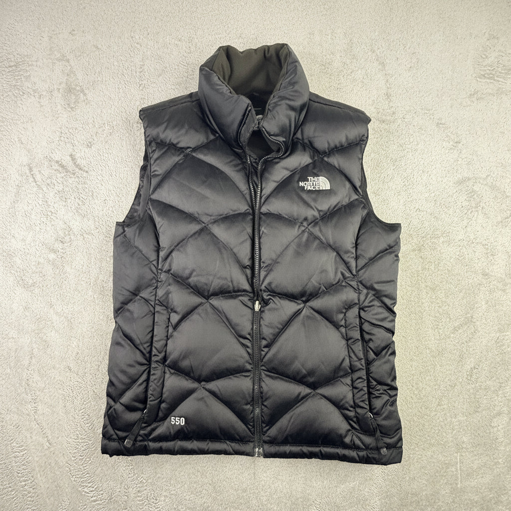 The North Face Aconcagua 550 Down Puffer Vest Black Diamond Quilted Womens Large