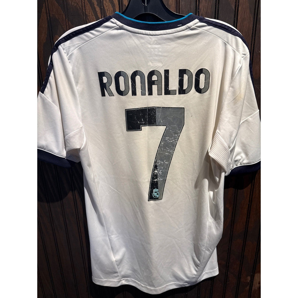 Adidas Real Madrid 2012 2013 Home Jersey White 110 Anos Patch Bwin Mens Medium