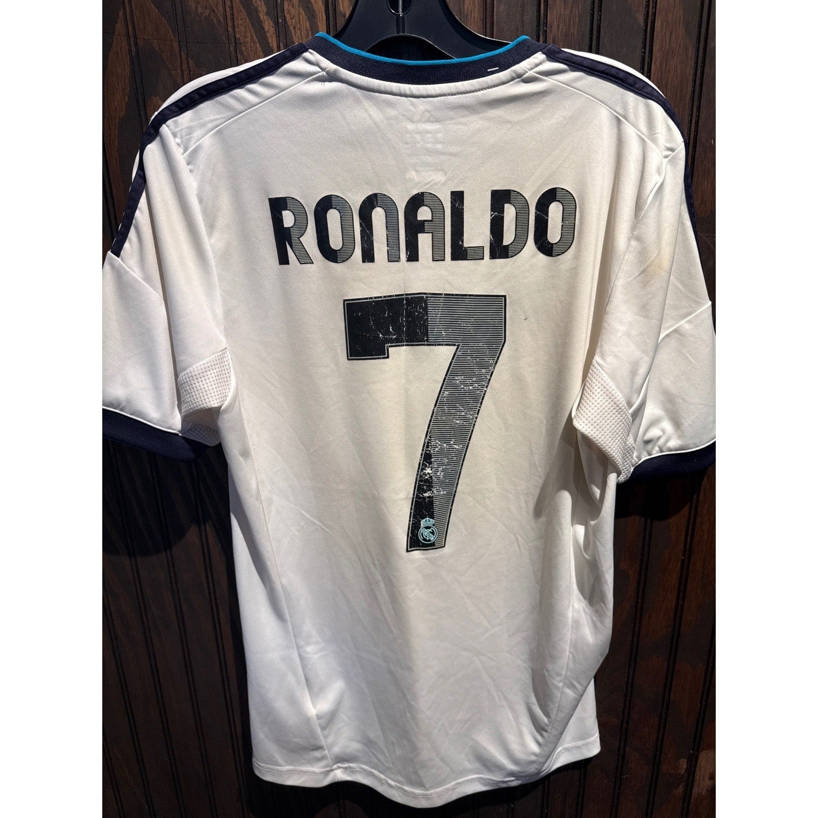 Adidas Real Madrid 2012 2013 Home Jersey White 110 Anos Patch Bwin Mens Medium