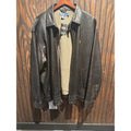 Polo Ralph Lauren Black Leather Bomber Jacket Waffle Knit Lined Mens XL 26x29