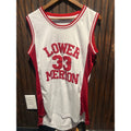 Lower Merion Basketball Jersey 33 Kobe Bryant White Red Mesh Sleeveless Shirt