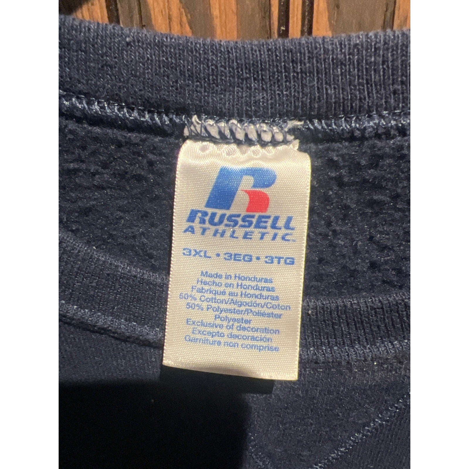 Vintage Russell Athletic Atlanta Fire Rescue Sweatshirt Navy Sun Faded 30x30