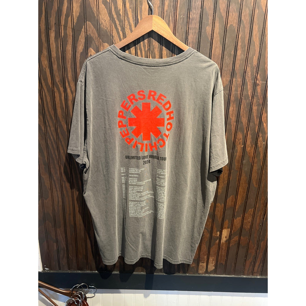 Red Hot Chili Peppers Graphic Band T-Shirt Charcoal Grey Oversized Rock Tee XL
