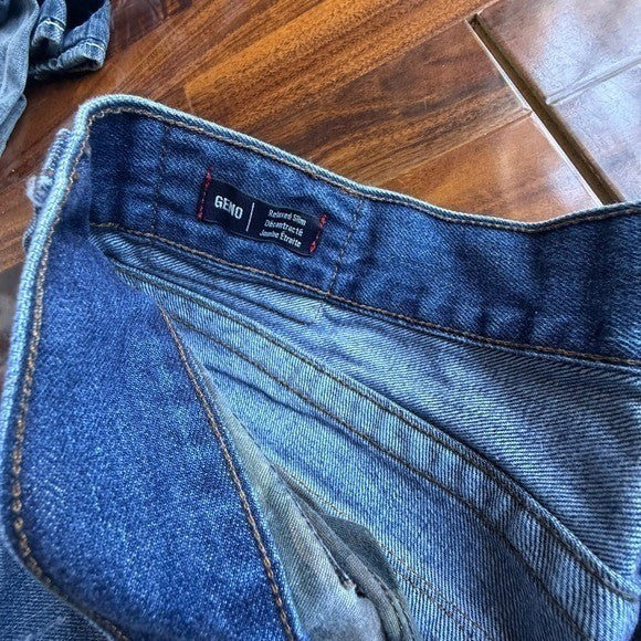 True Religion Mens Straight Leg Distressed Blue Denim Jeans Medium Wash 40