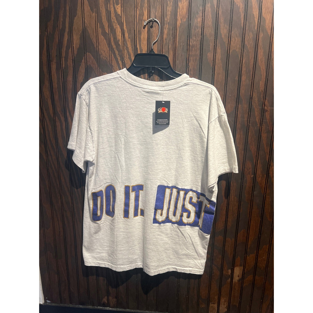 Vintage Nike Just Do It T Shirt Grey Purple Gold Single Stitch 90s Mens Large
