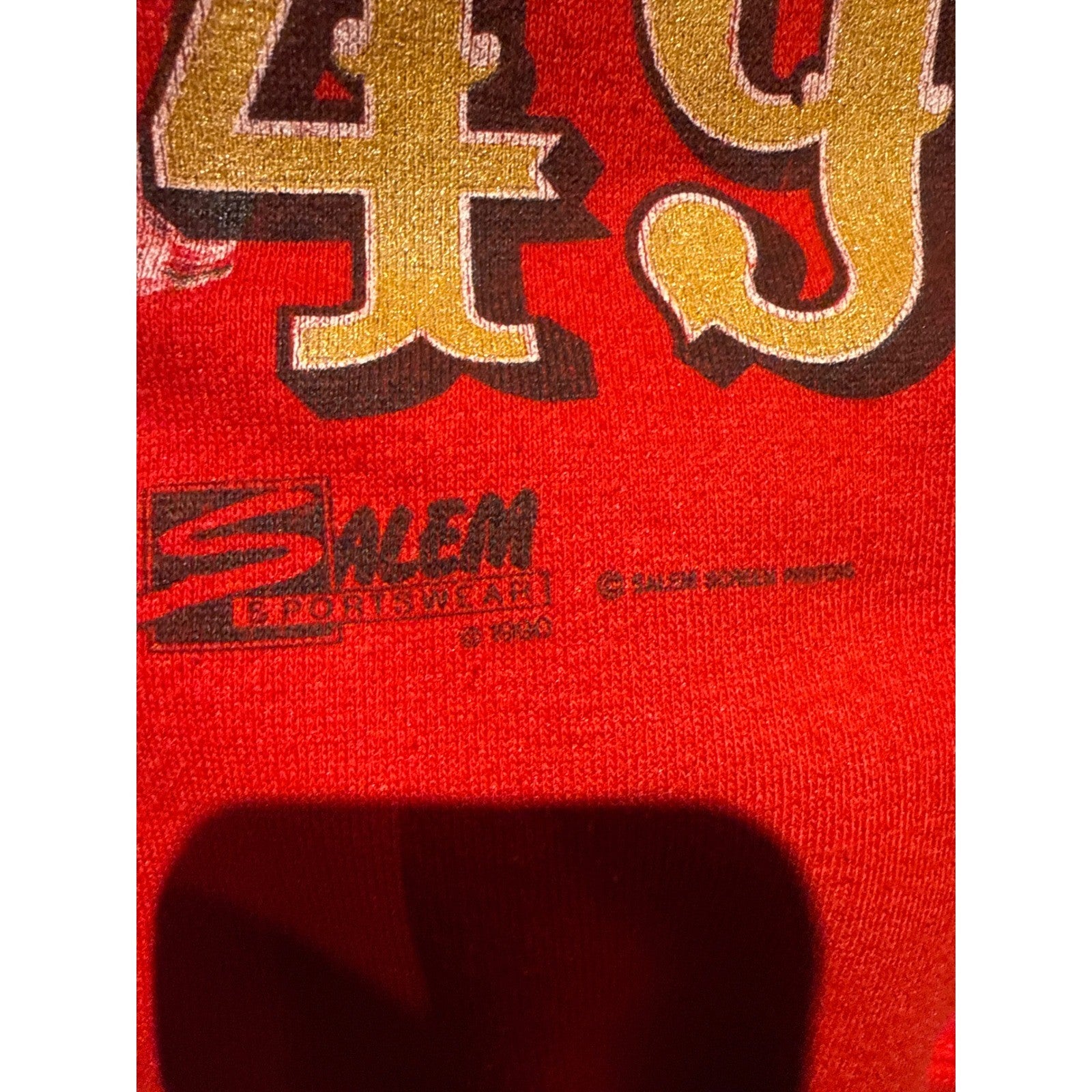 Vintage Salem Sportswear San Francisco 49ers Red Sweatshirt NFL 90s XL 24x27