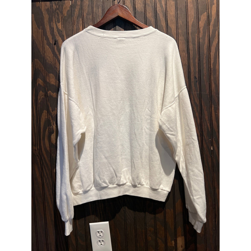 Hard Rock Cafe London Sweatshirt Off-White Graphic Pullover Oversized 27x24