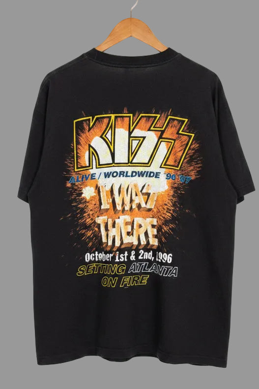Vintage KISS Alive Worldwide 96 97 Tour TShirt Black Mens XL Champ Single Stitch