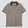Polo Ralph Lauren Mens XL Brown White Striped Short Sleeve Polo Shirt NWT