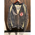 Mirage MLB Boston Red Sox Vintage Distressed Leather Varsity Jacket Navy XL