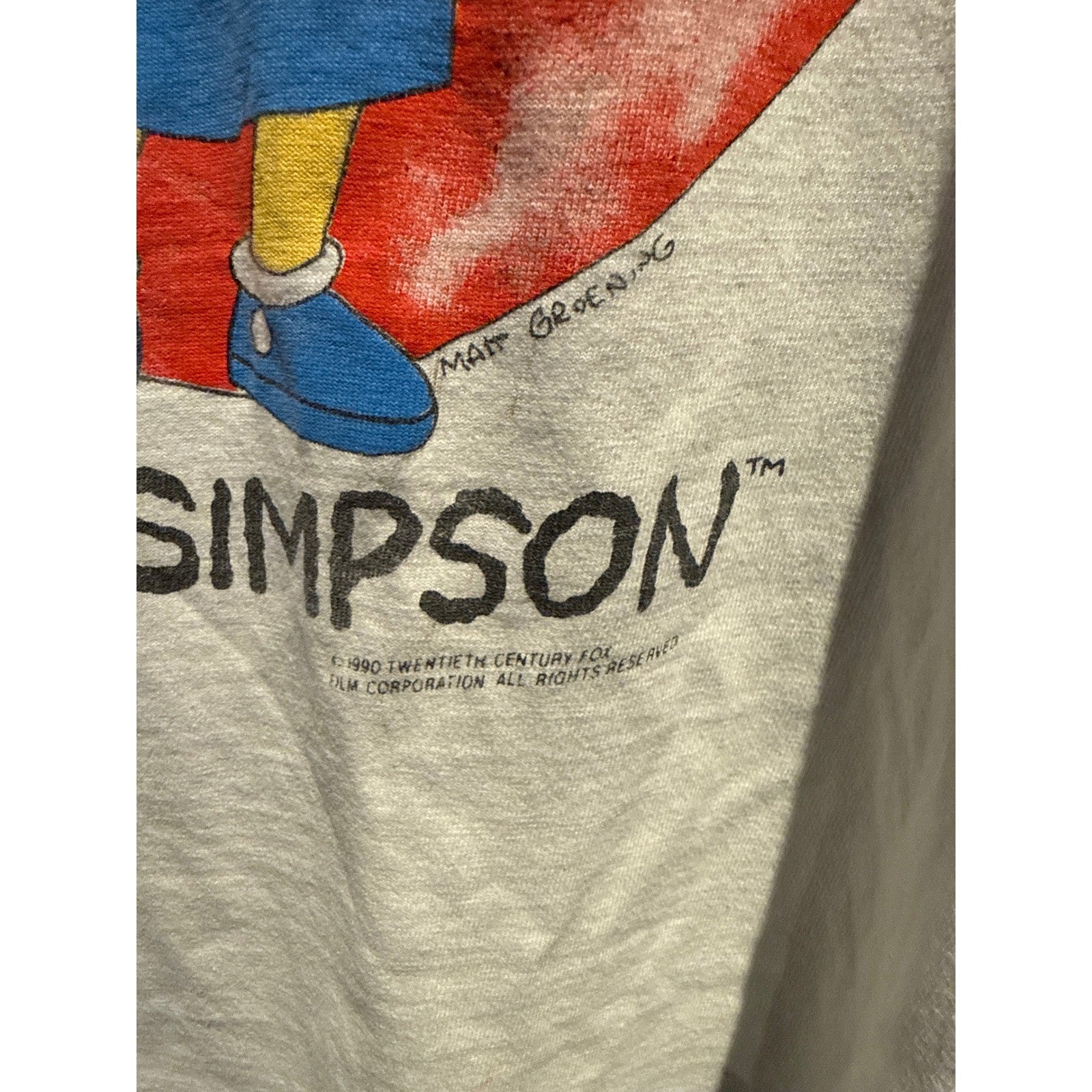 Vintage 1990 Bart Simpson I Didnt Do It Graphic T-Shirt White Single Stitch XL