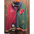 Polo Ralph Lauren Colorblock Varsity Patch Shawl Collar Cardigan Burgundy Green