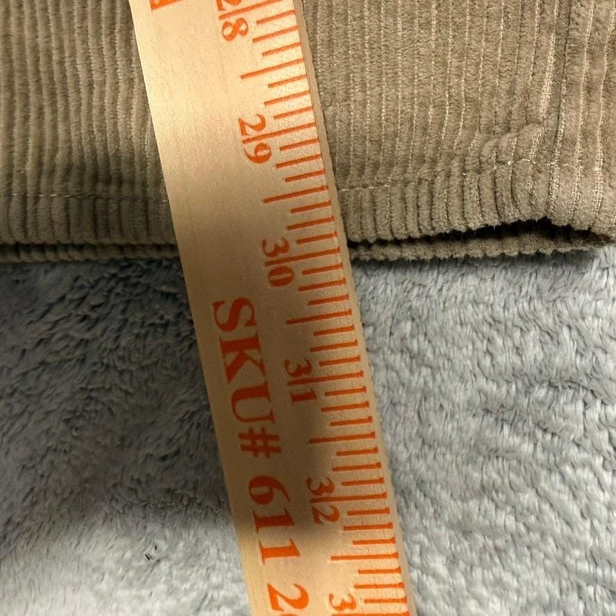 GMPR JRS Corduroy Pants Tan Straight Leg Embroidered Logo Size 32