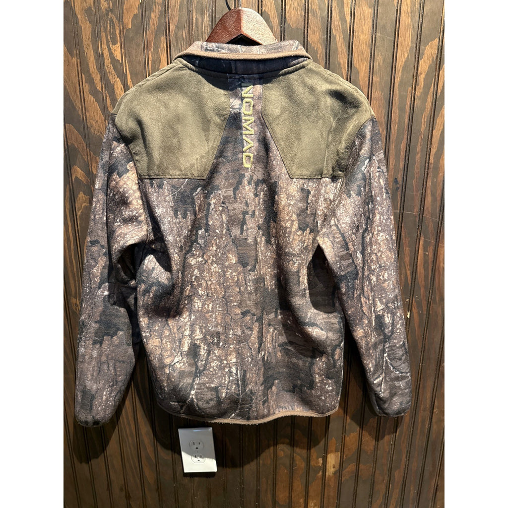 Nomad Mens Harvester Fleece Quarter Snap Pullover Mossy Oak Bottomland Camo L