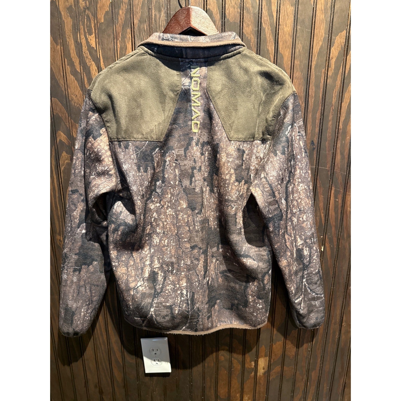 Nomad Mens Harvester Fleece Quarter Snap Pullover Mossy Oak Bottomland Camo L