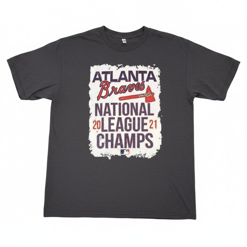 Atlanta Braves National League Champs 2021 Gray T Shirt XL