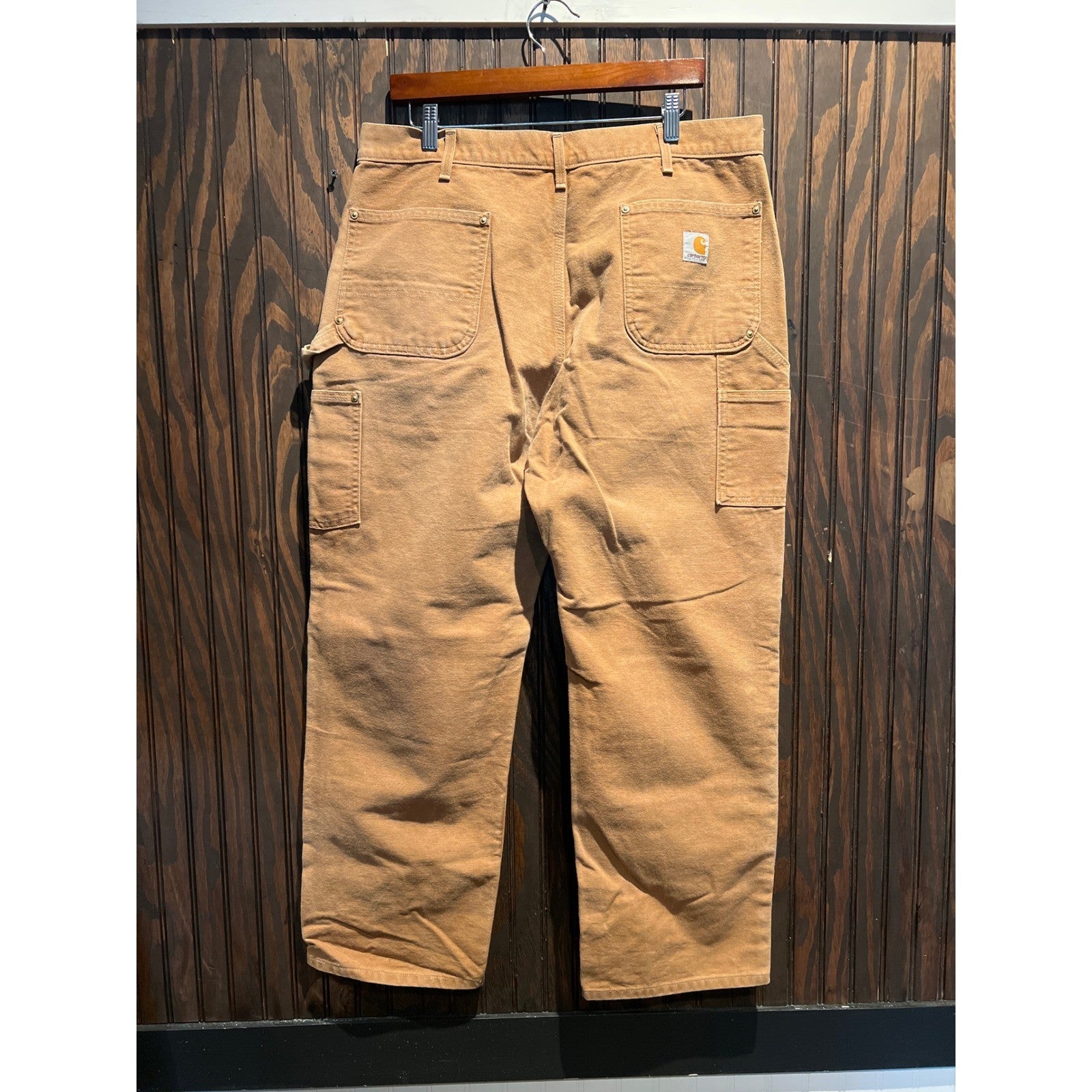 Carhartt B01 BRN Double Front Logger Dungaree Work Pants Brown 36x29