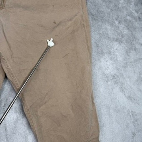 Mens Khaki Work Pants Relaxed Fit Straight Leg Casual Trousers Size 44x30