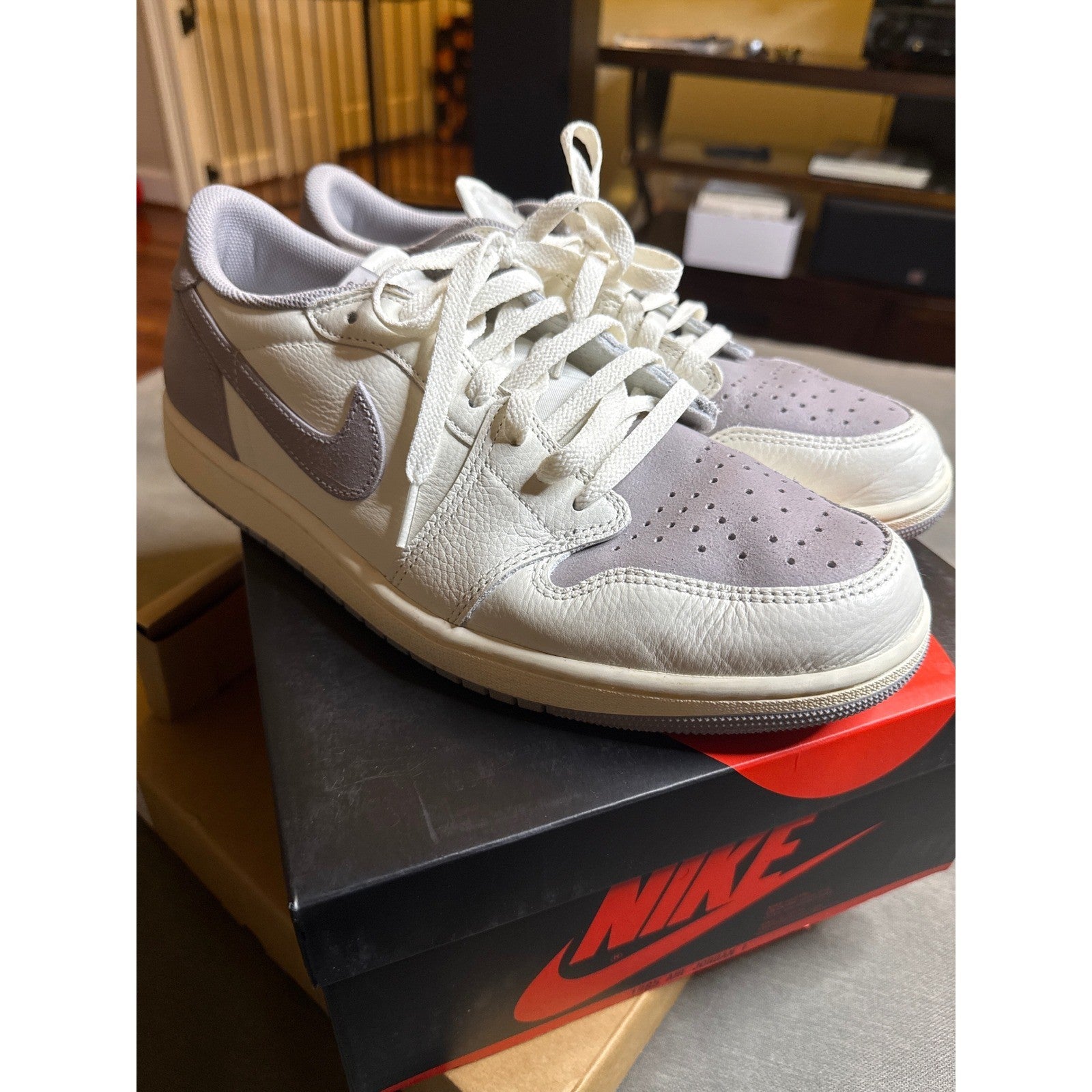 Air Jordan 1 Low OG Atmosphere Grey White Sail CZ0790-101 Mens Shoes New