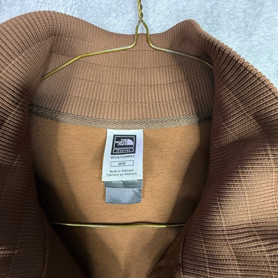 The North Face Track Jacket Brown Olive Green White Stripe Full Zip Mens M