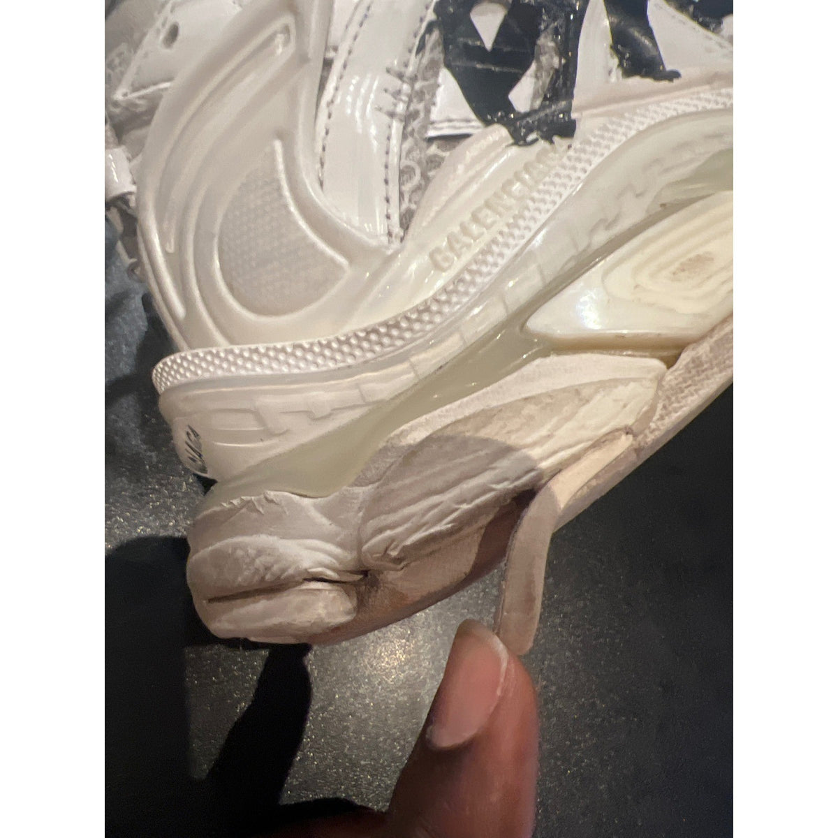 Balenciaga Runner Graffiti Sneakers White Black Mesh Chunky Logo Shoes