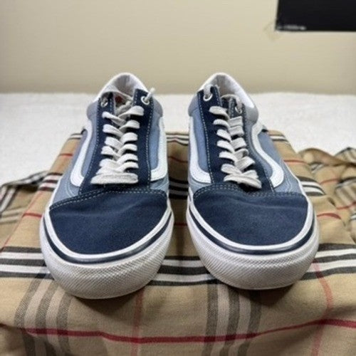 Vans Old Skool Pro Skate Shoes Navy Blue White Mens Size