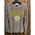 NFL Team Apparel Pittsburgh Steelers Mens Gray Waffle Knit Thermal Shirt XL