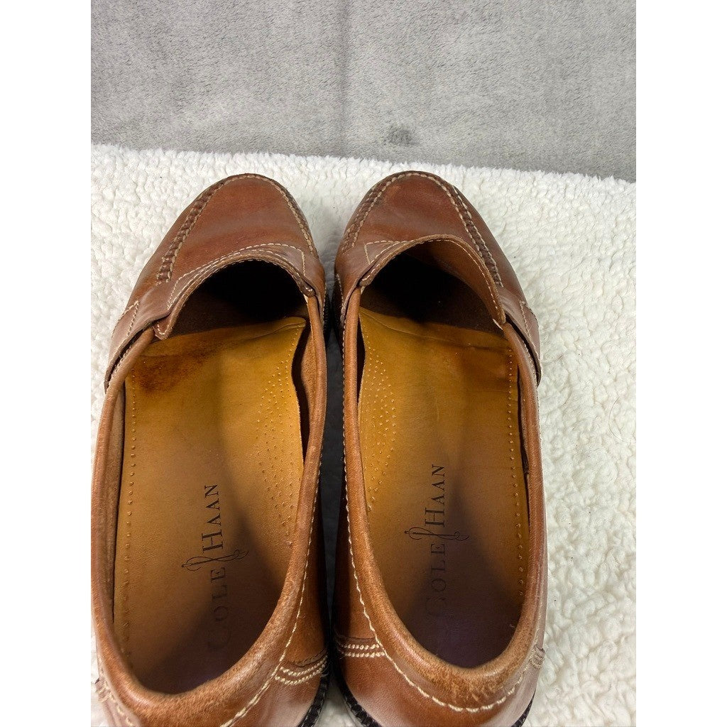 Cole Haan Mens 10M Penny Loafer Leather Brown Driving Moccasins Shoes