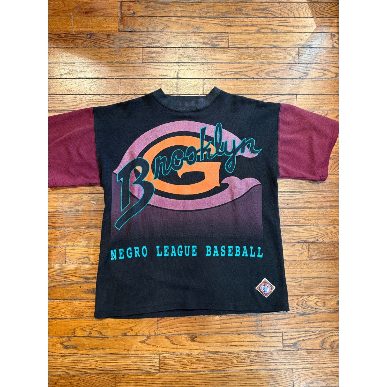 Vintage Brooklyn Royal Giants Negro League Baseball T-Shirt Black Maroon Mens XL