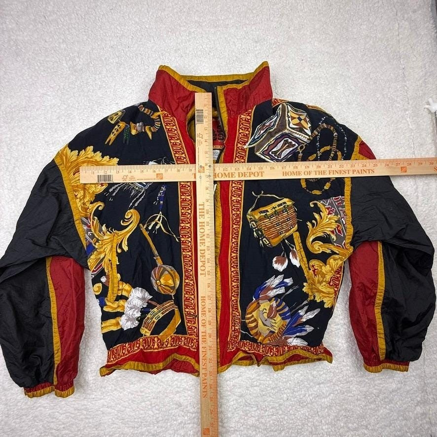 Vintage 1980s East West Graphic Puffer Jacket Made in Macau Size L