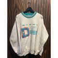 Vintage Miami Dolphins NFL Sweatshirt Gray Chenille Patch Pullover Mens XL 30x27