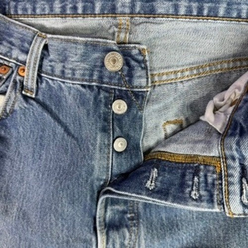 Levi Strauss 501 Original Fit Jeans Medium Wash Button Fly Mens W36 L32