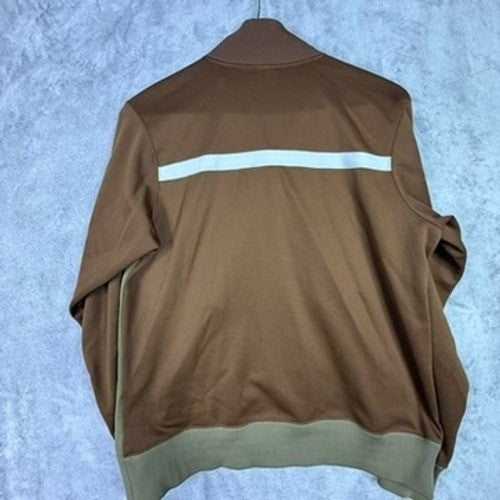 The North Face Track Jacket Brown Olive Green White Stripe Full Zip Mens M