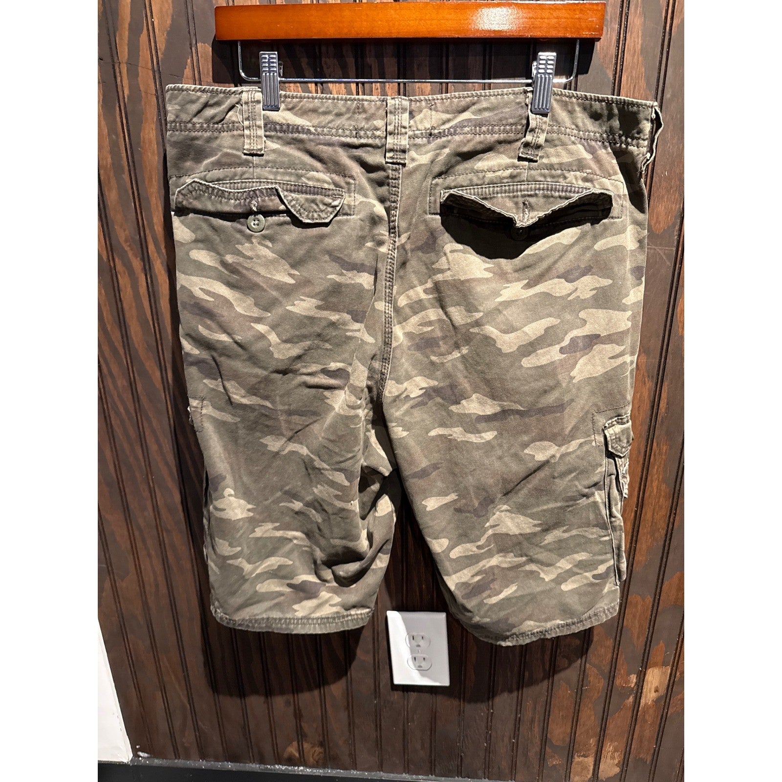 Lee Dungarees Mens Camo Cargo Shorts Green Brown Camouflage Relaxed Fit 36x10